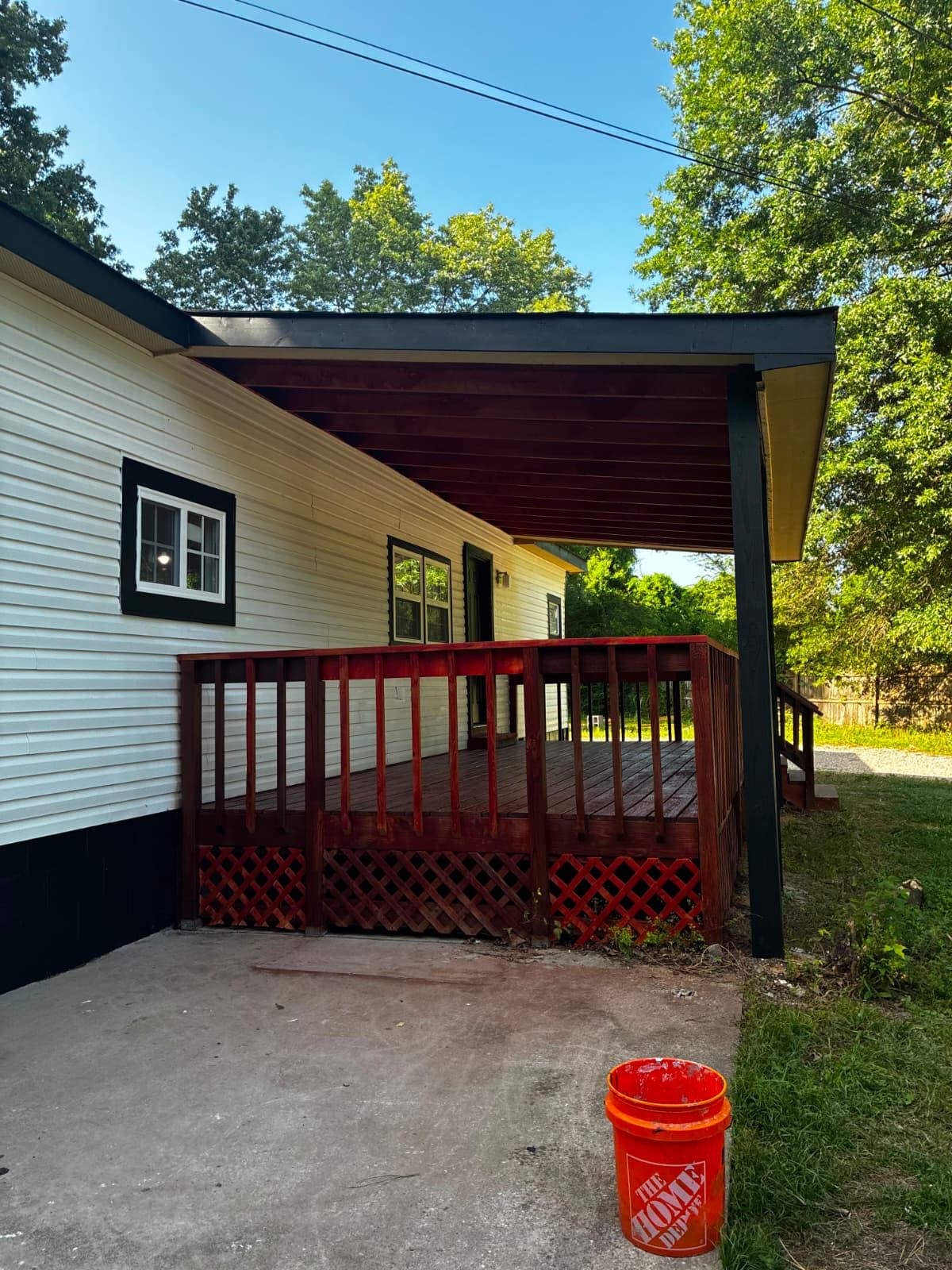 Covered side deck and porch at 151 Fleetwood Dr