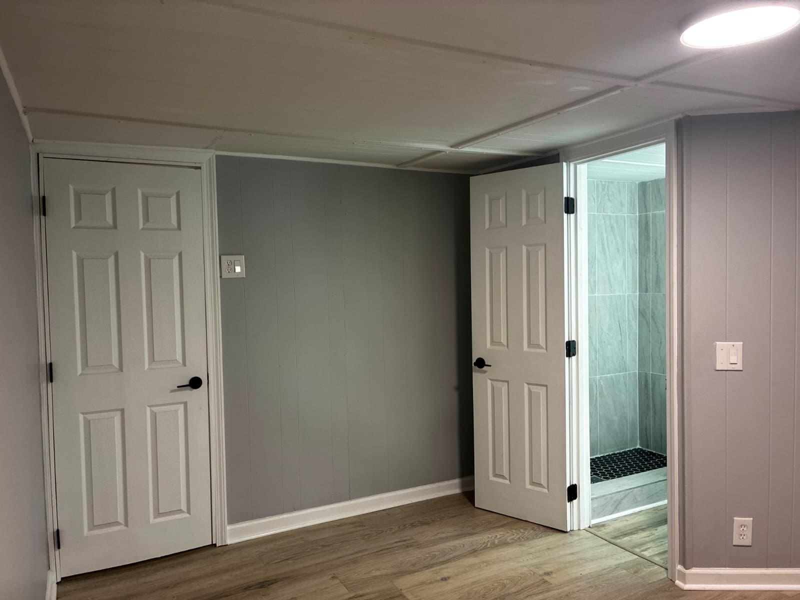 Bedroom with closet and en-suite shower at 151 Fleetwood Dr